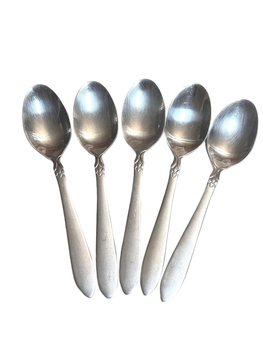 Set of 5 Vintage Oneida Stainless Steel Jaqueline/Simba Soup Spoons